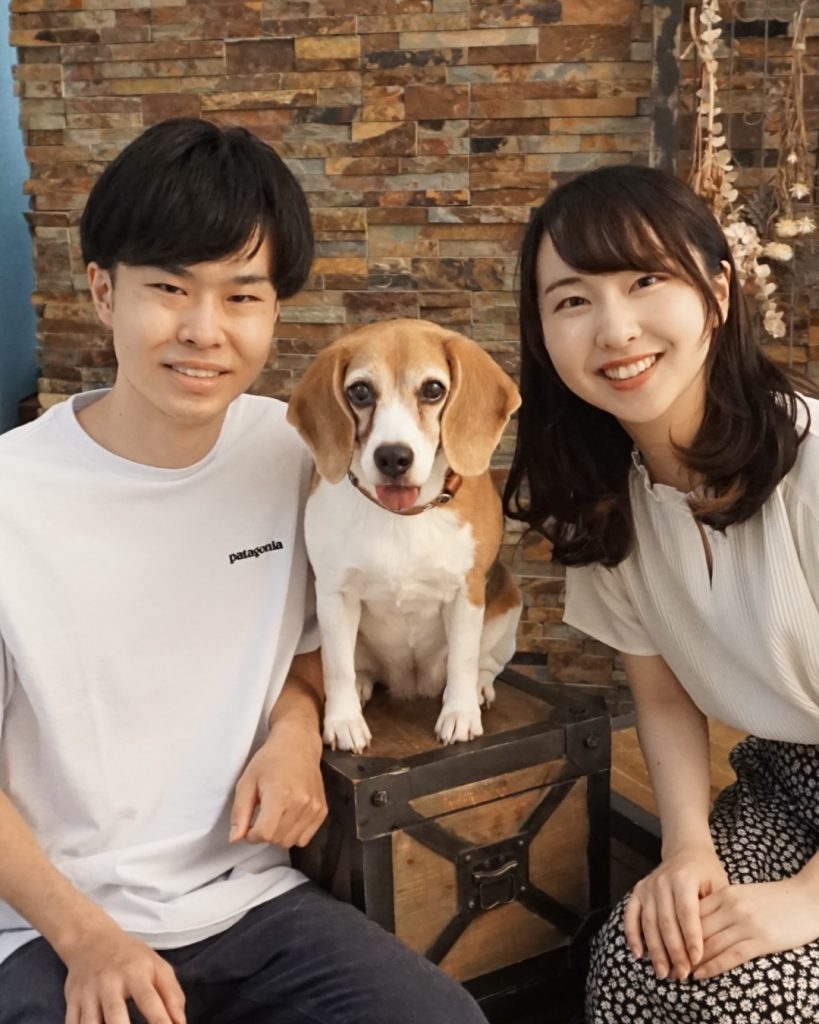 術前に撮った家族写真(息子さん・娘さん・メグ)